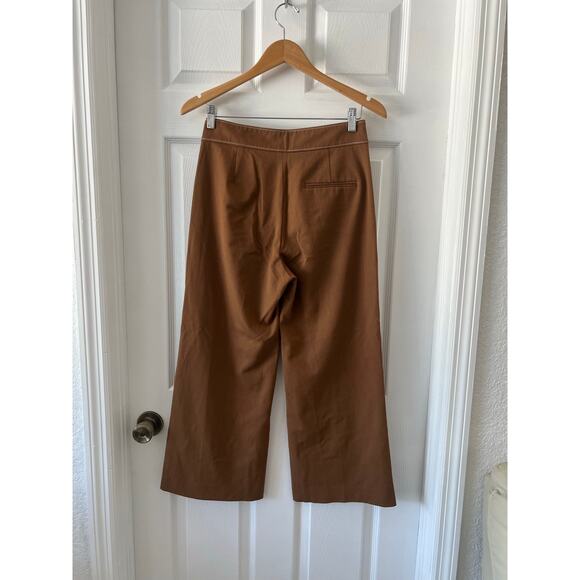 Zara Woman- Brown Wide Leg Ankle Pants Size XS - Picture 3 of 10